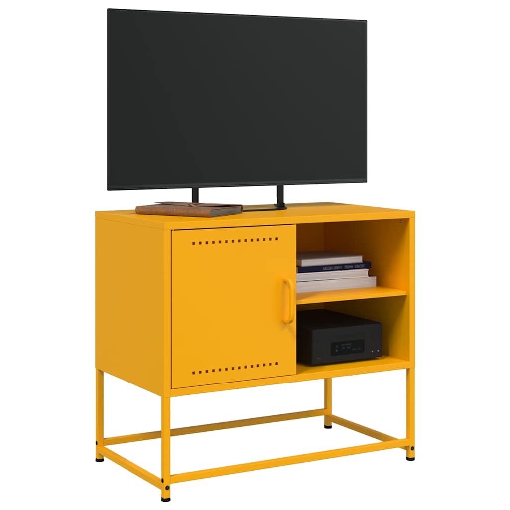 TV Stand Mustard Yellow 68 X 39 X 60.5 Cm Steel