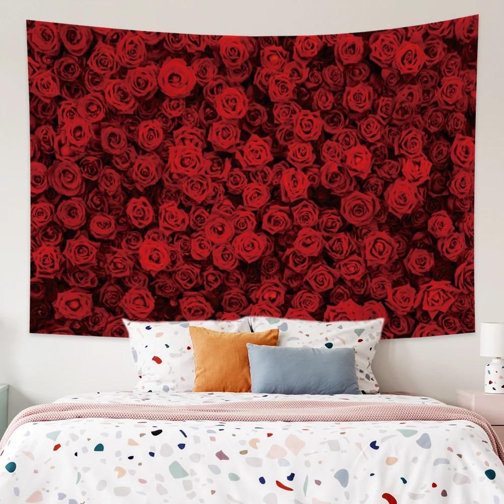 Beautiful Rose Pattern Tapestry Daisy Background Cloth Home Decoration House Living Room Wall Hanging Cloth