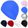 Breathable Waterproof PU Swim Cap with Ear Protection for Long Hair, Non-Tightening, Unisex, Solid Color