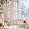 10/12pcs DIY Christmas Crystal Pendant Clear Acrylic Xmas Hanging Decoration  New Year