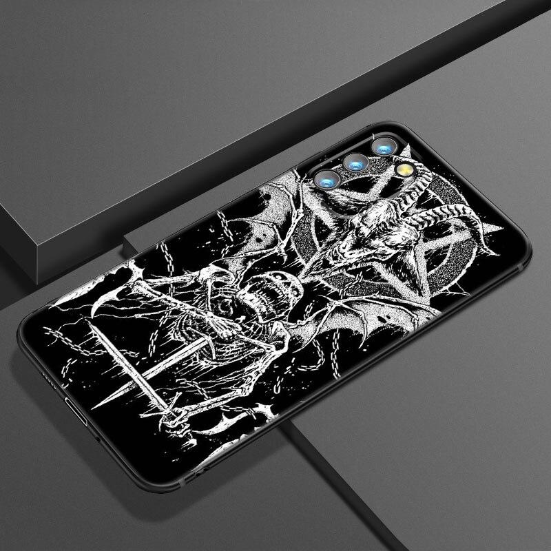 Pouzdro na telefon Satanic Scary Skull pro Samsung Galaxy S20 S21 FE S22 Ultra S10 Lite S10E S9 S8 Plus S7 Edge měkký TPU černý kryt
