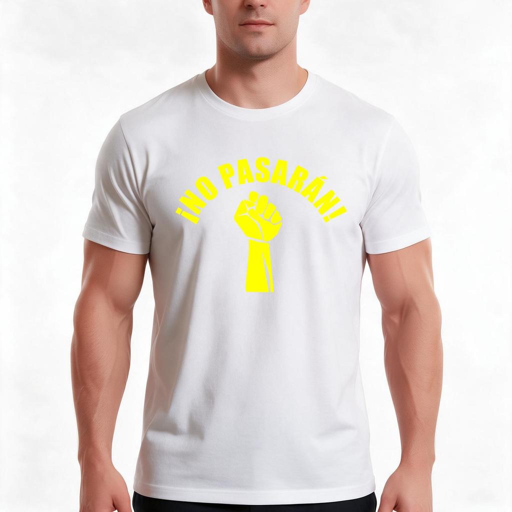 No Pasaran Tshirt Summer Casual Cotton Tee Oversized Streetwear Tops Vintage Graphic Print Loose Fit Short Sleeve