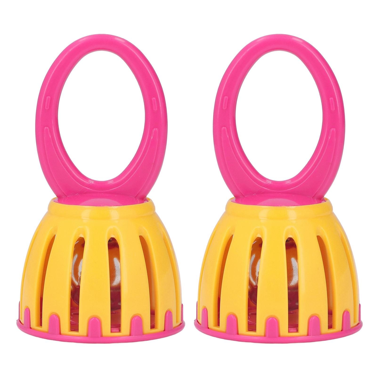 

2pcs Handled Cage Bell Rattle Educational Toy Hand Percussion Jingle Bell for Kids