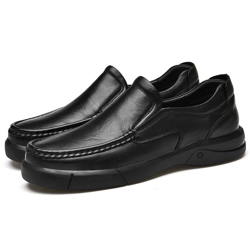 

Новые туфли из натуральной кожи, мужские зимние туфли для отдыха, универсальные, высокого качества, дышащие, туфли-горошек, весенние мокасины на зимней платформе 46 чёрный