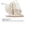 Unique Wedding Sign-in Decor Wooden Couple Ornaments with LED Lights, Romantic Statue Heart Atmosphere Lamp Design, Warm Glow Tabletop Night Light for