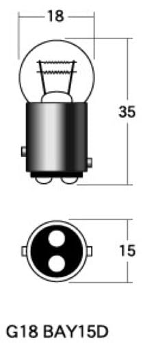 M&H Matsushima 1P 5407 12V21/5W (Clear) 1P5407 Light Bulb