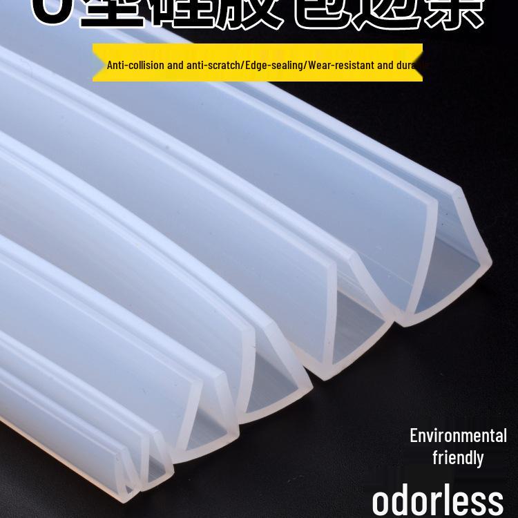 Silicone U-Shaped High-Temperature Waterproof Translucent Sealing and Decorative Strip for Fiberglass Edge Banding and Anti-Collision.