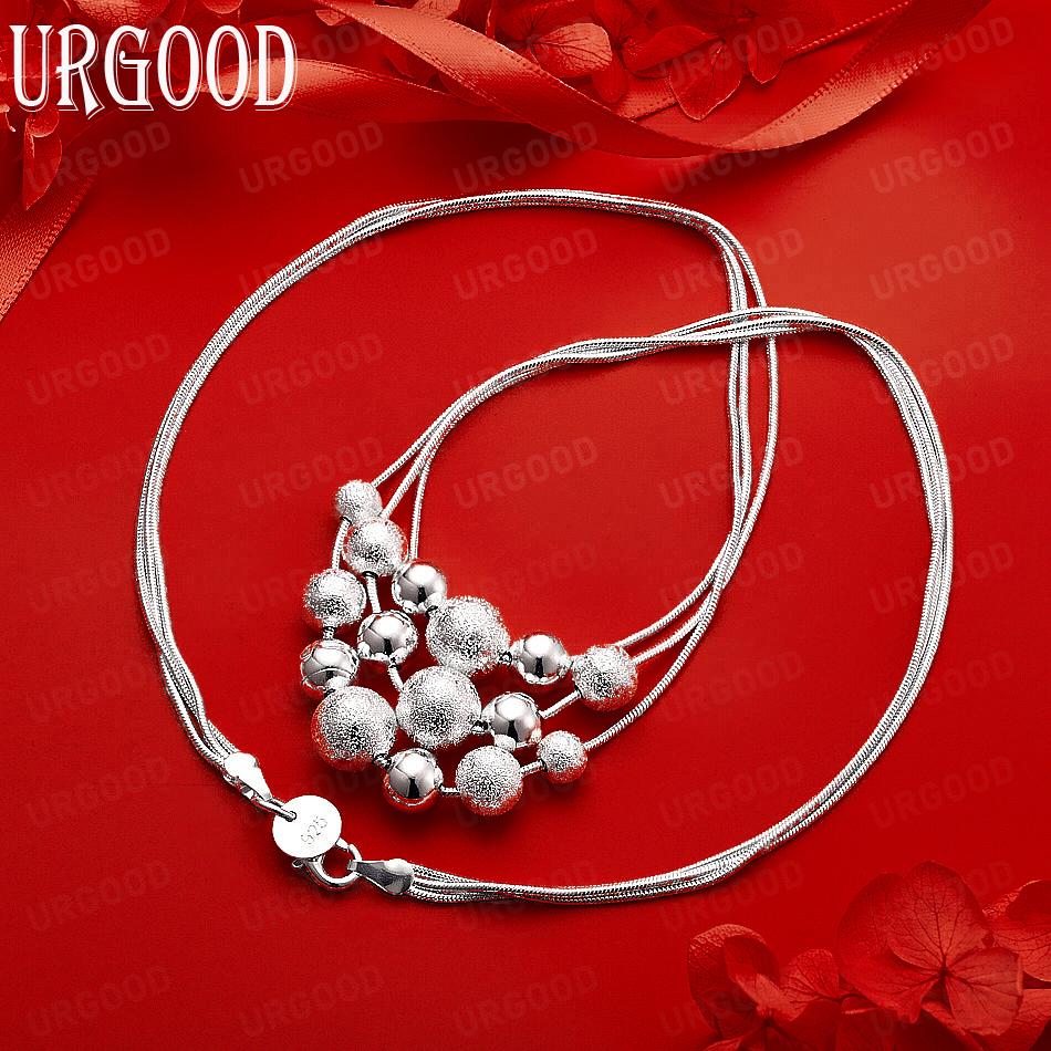 Exquisite 925 Sterling Silver Tassel Bead Necklace - Banquet Gift Jewelry
