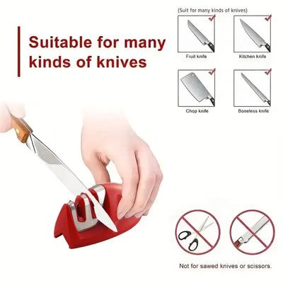 Knife Sharpener, 2-Stage Preset Coarse & Fine Slots Knife Sharpening, Professional Knife Sharpeners for Kitchen Knives