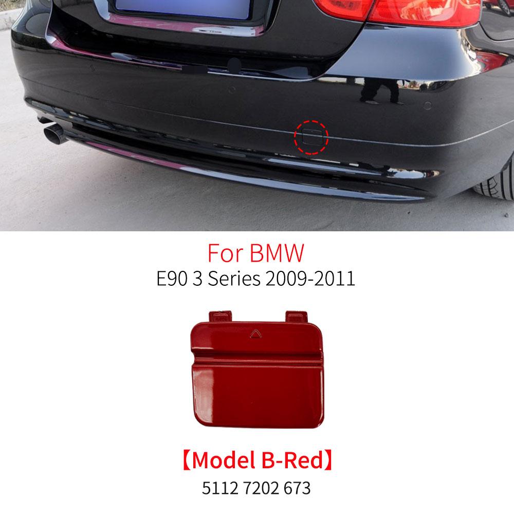 For BMW E90 Car Rear Bumper Tow Hook Cover Caps With Color Black White Silver Red for BMW E90 3 Series 318 320 323 335 2005-2011