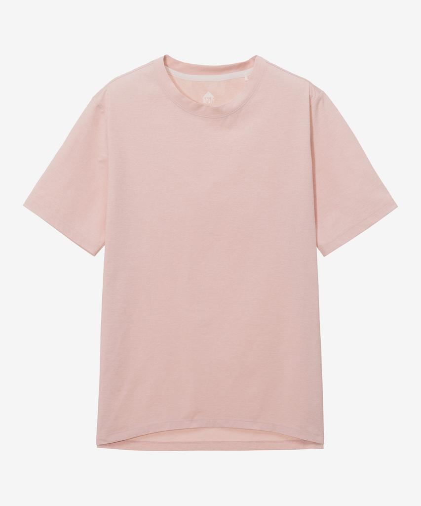 BASIC HOUSE Women'S Cool Sorona Semi-Overfit Round Neck Short Sleeve T-Shirt Pink Lzts3202