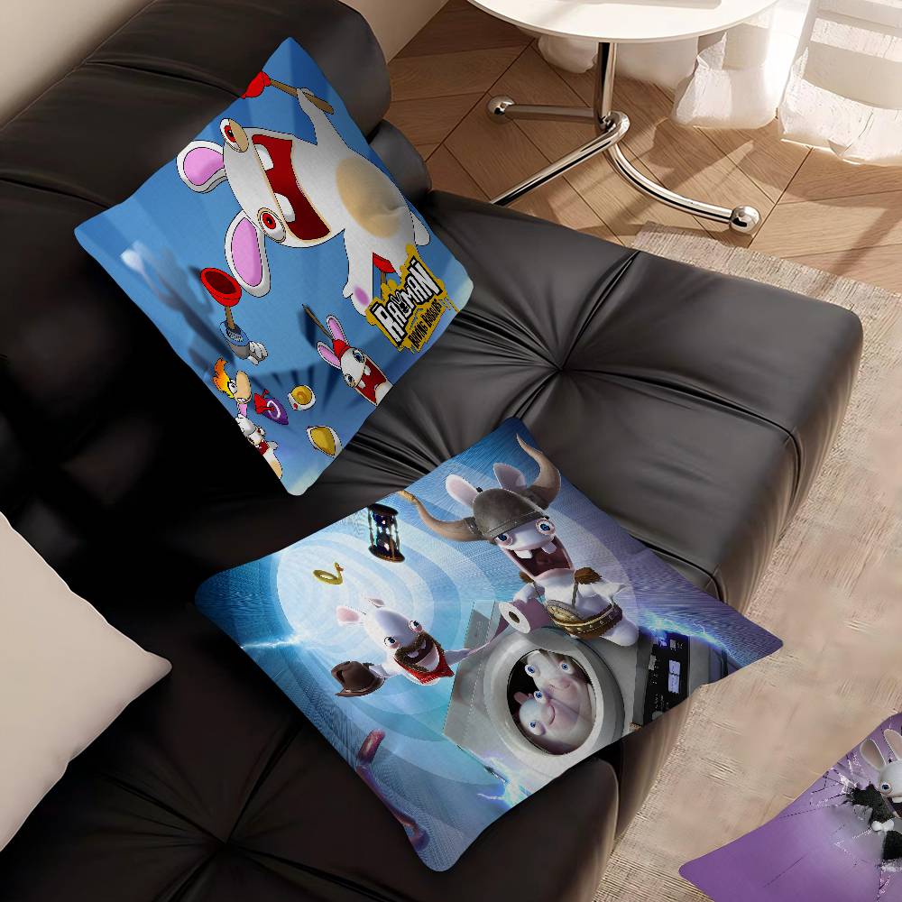 Classic Cartoon Raving Rabbid Pillow Cushion Cover Pillowcase Living Room Sofa Home Decor Customized