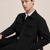 EMZ Men's Padded Solid Lapel Jacket