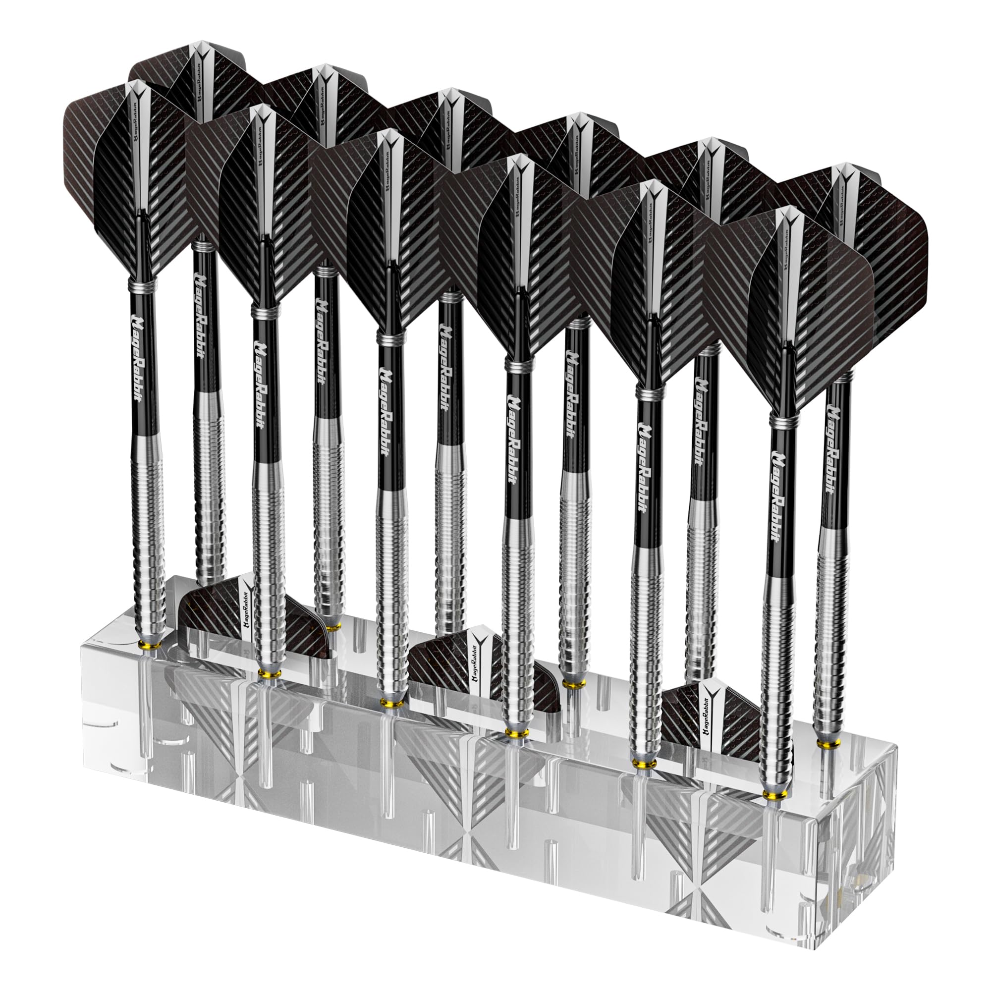 

MageRabbit dart rack dart holder with flight storage compact and durable accessory organizer dart display stand for 12 darts білий