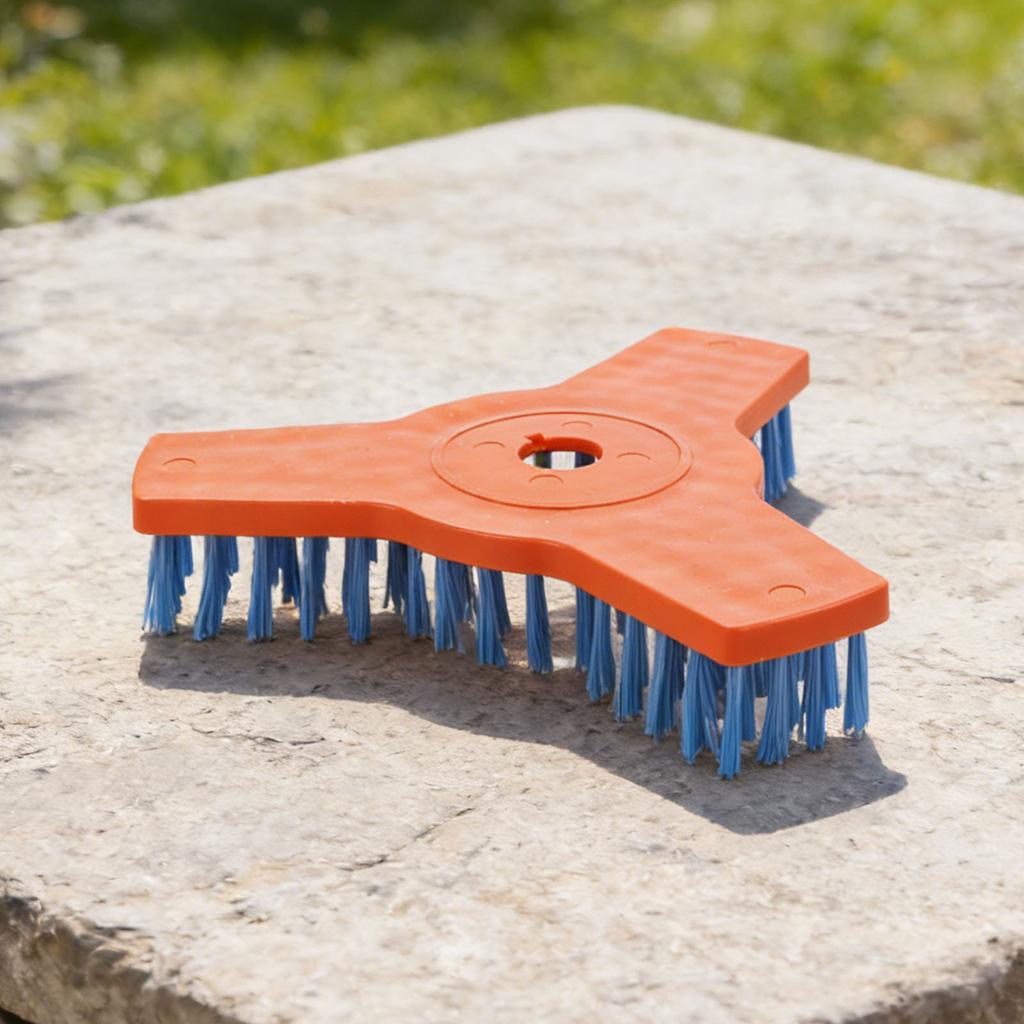 Spazzola per Pulizia Tosaerba Design 3T Spazzola a Filo Acciaio per Terreno Sciolto Testa Spazzola Weeding in Nylon ad Alta Efficienza per Giardino Cortile Pavimento Patio