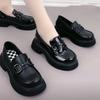 Women's High-End French Leather Loafers: 2025 New Thick-Soled, Height-Increasing, Soft & Versatile British Style Shoes
