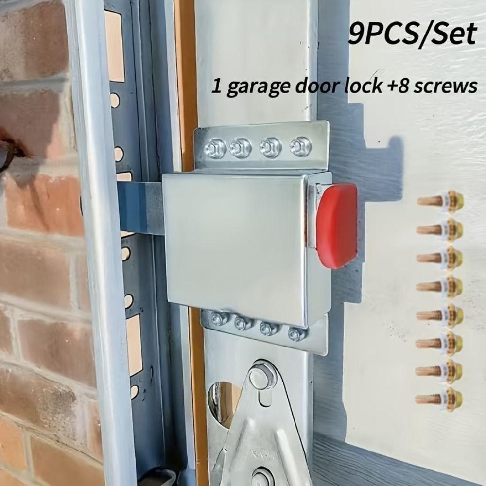 Galvanized Steel Garage Door Locks Rust Resistant Thicken Construction Anti-Theft Slide Lock Dual Side Installation Manual Open