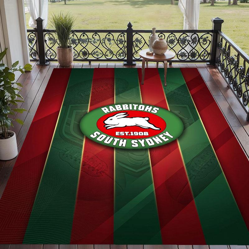 Soft Floor Carpet South Sydney Rabbitohs Pattern Area Rug Decorative Mat For Home Room Decoration