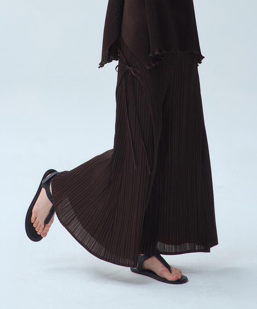 Waiowai Side Strap Pleated Wide Pants_3Colors