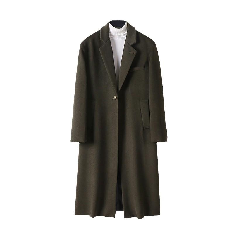 Men's Plus Size Woolen Windbreaker - Autumn/Winter British Style Korean Casual Jacket