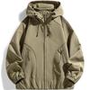 2026 Autumn Men's Black Hooded Workwear Jacket: Trendy, Versatile Casual Outerwear