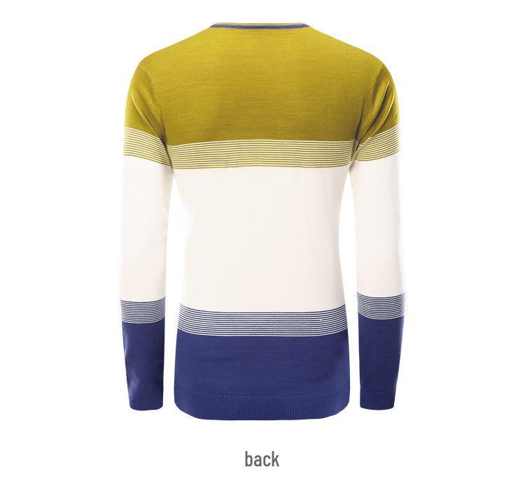 Goldberg Men's Autumn V-Neck Color Block Knitted Sweater Pullover