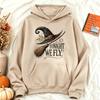 Tonight We Fly Witch Broom Hoodies Women Autumn Halloween Graphic Sweatshirt Loose Casual Long Sleeve Pullover Aesthetic Tops