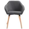 Dining Chairs Set of 4 Dark Grey Fabric