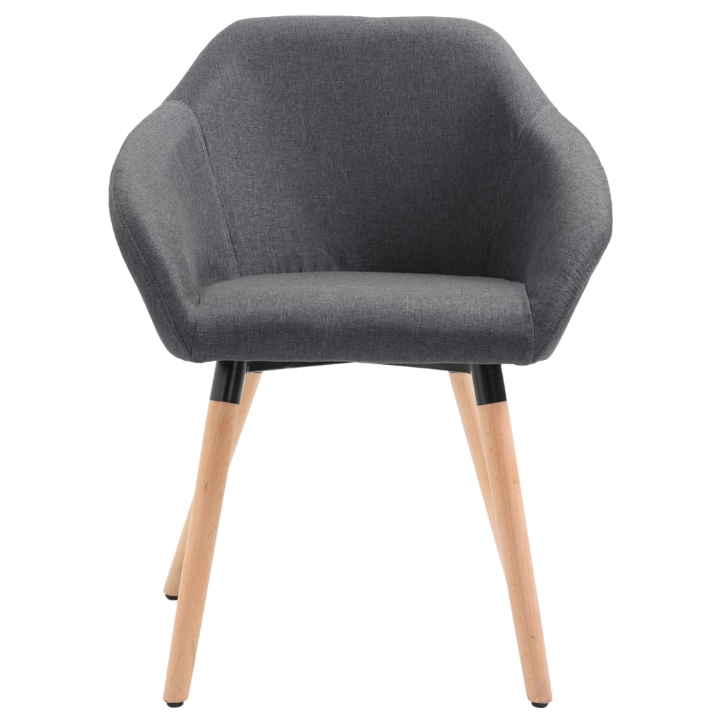 Dining Chairs Set of 4 Dark Grey Fabric