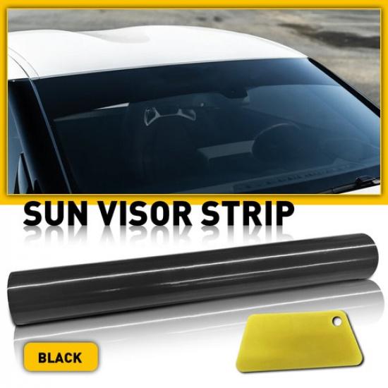 

60X10 Car Window Tint Windshield Sun Visor Vinyl PVC Decal Strip Sticker Black