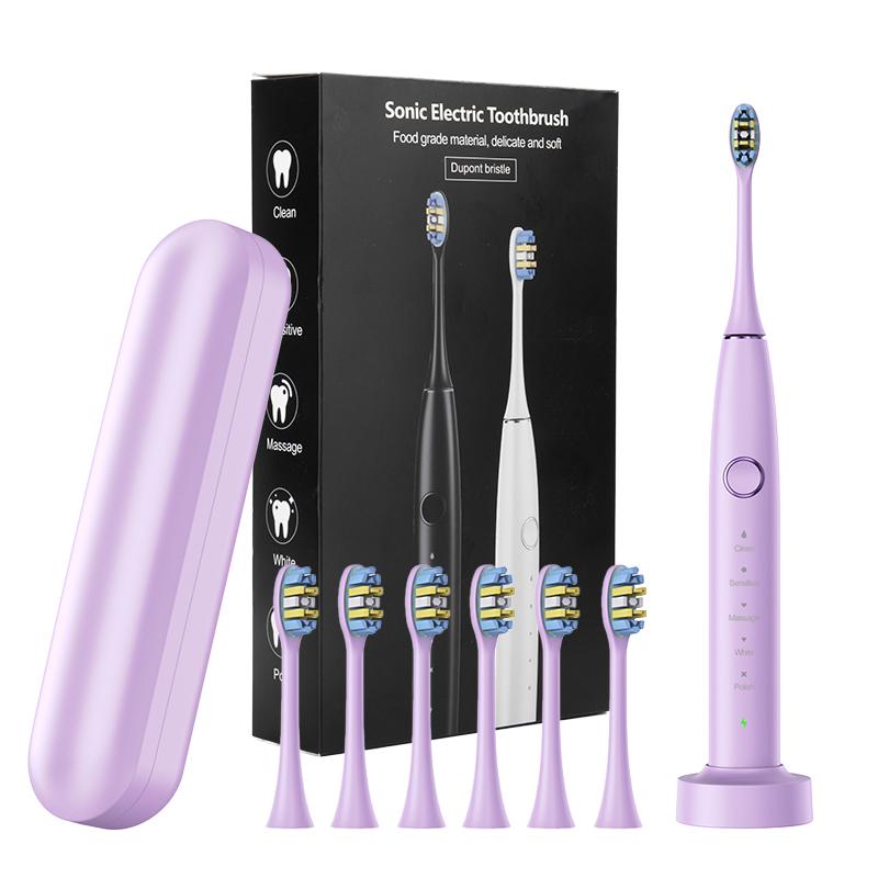 

Вибрационная мягкая зубная щетка ирригатор для зубов перезаряжаемая автоматическая ультразвуковая электрическая зубная щетка для взрослых отбеливание зубов розовый