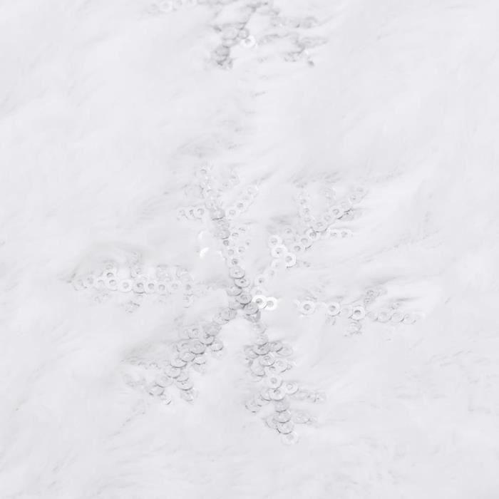 VidaXL Jupe de sapin de Noël de luxe Blanc 150 cm Fausse fourrure