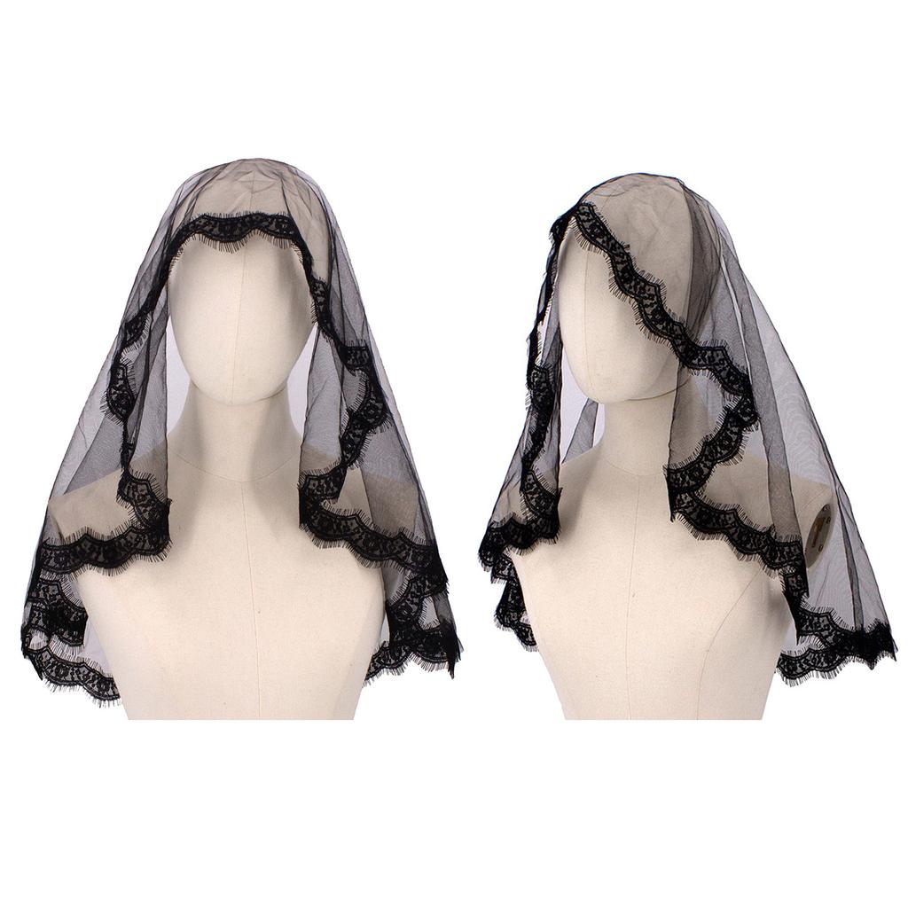 Punk Black Veil for Halloween Bride Cosplay Costume Veil for Theme Parties Bridal Veil Day of Death Costume Headwear
