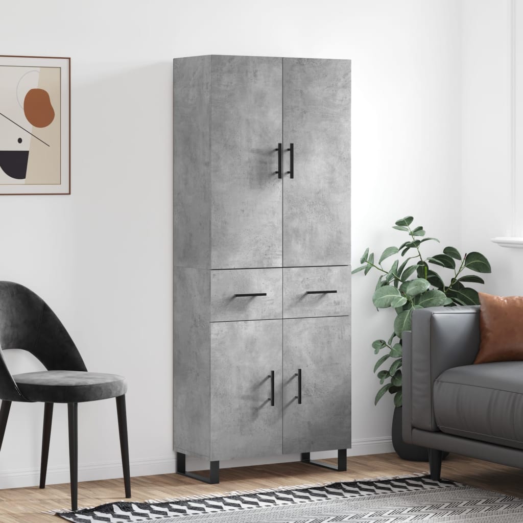Highboard Concrete Grey 69.5 x 34 x 180 cm Particleboard
