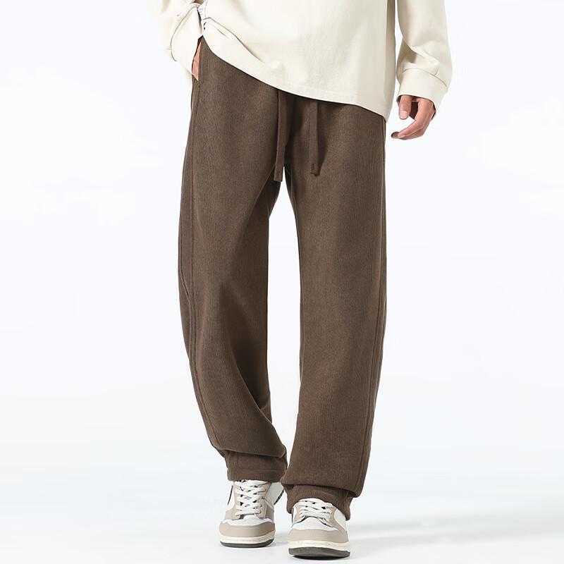 MINISO Men's Winter Warm Corduroy Straight-Leg Pants
