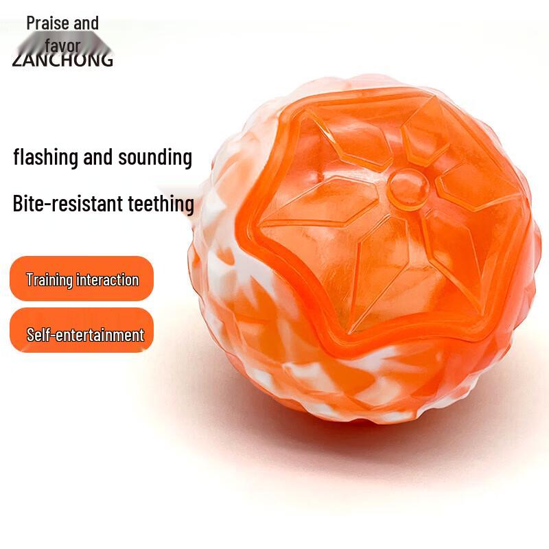 

Zanchong Interactive Flashing Sound TPR Dog Chew Ball (2-Pack)