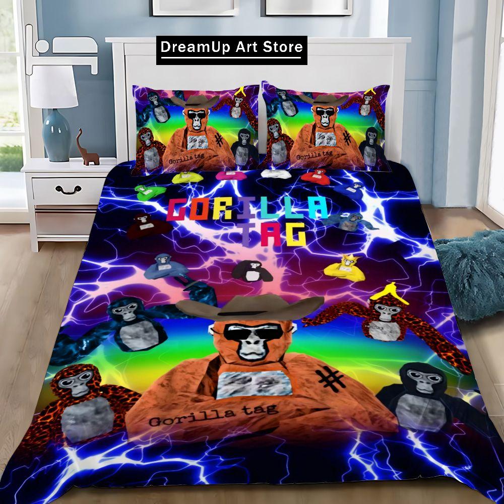 Cartoon Novelty Cool Gorilla Game Tag Duvet Cover Pillowcase Bedding Set Adult Boy Girl Bedroom Decoration Children Gift Single