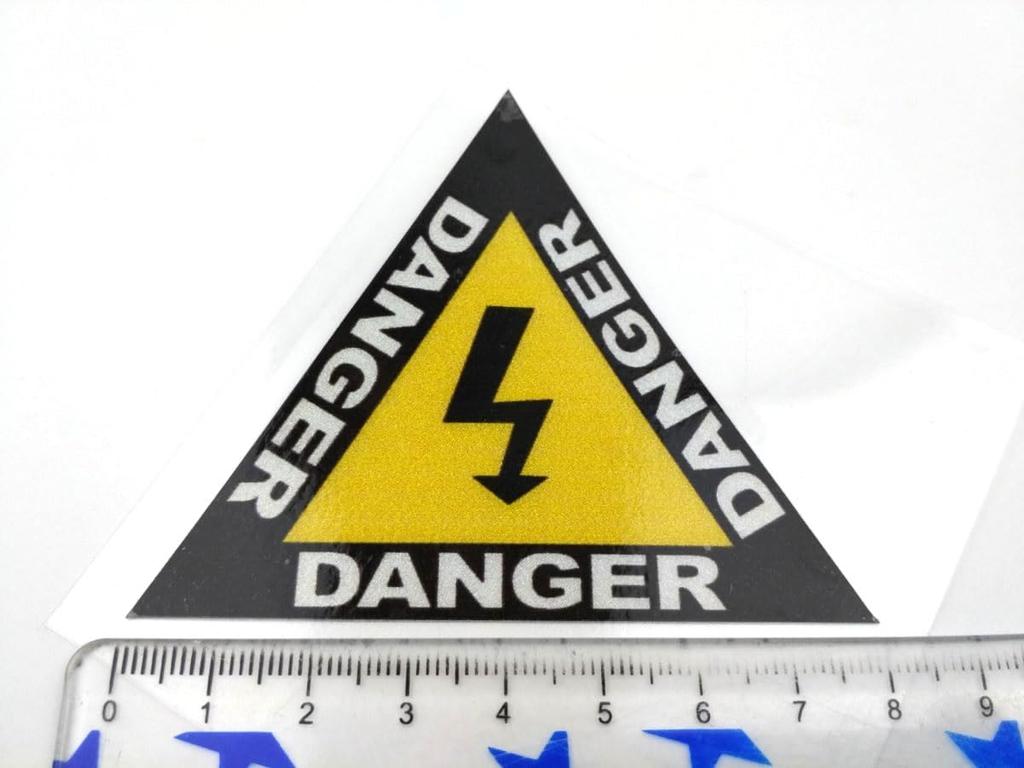 F NODE Motorcycle Car Reflective Sticker Warning Sticker DANGER Lightning Mark Waterproof Reflector Yellow Triangle Decal Car Sticker