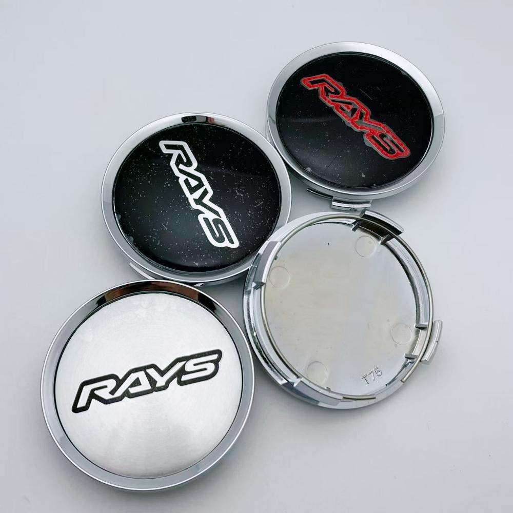 4pcs 74mm Car Wheel Center Caps With RAYS Logo Emblem Badge Wheel Rims Center Dust Cover Hub Hubcaps Replace Car Accessories