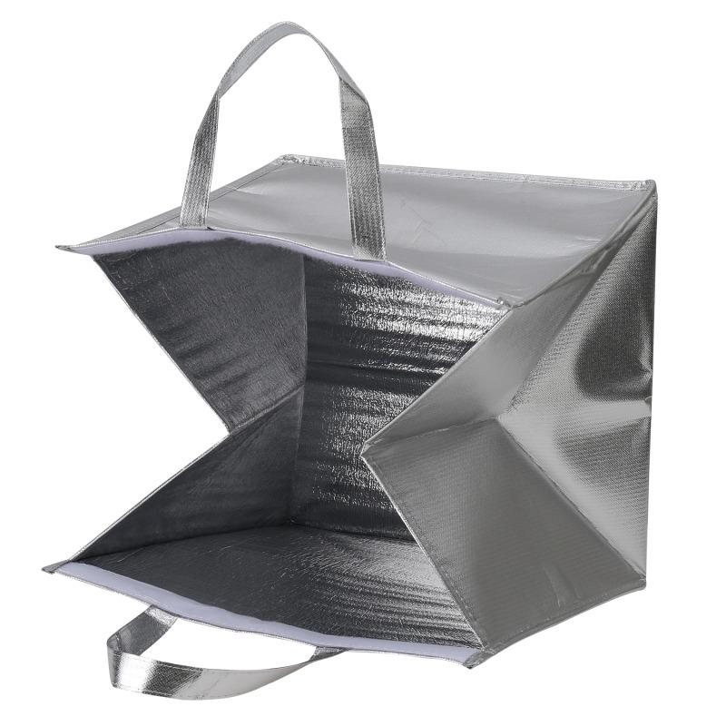 Thermal Bag Insulated Lunch Time Cake Sandwich Drink Fresh Storage Big Square Refrigerated Foil Food Bags Coffee 1Pc Silver