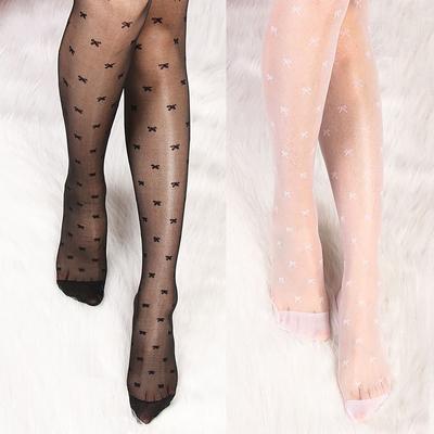 Women's Sexy Vintage Fake Stockings Bowknot Print Thin Mesh Pantyhose