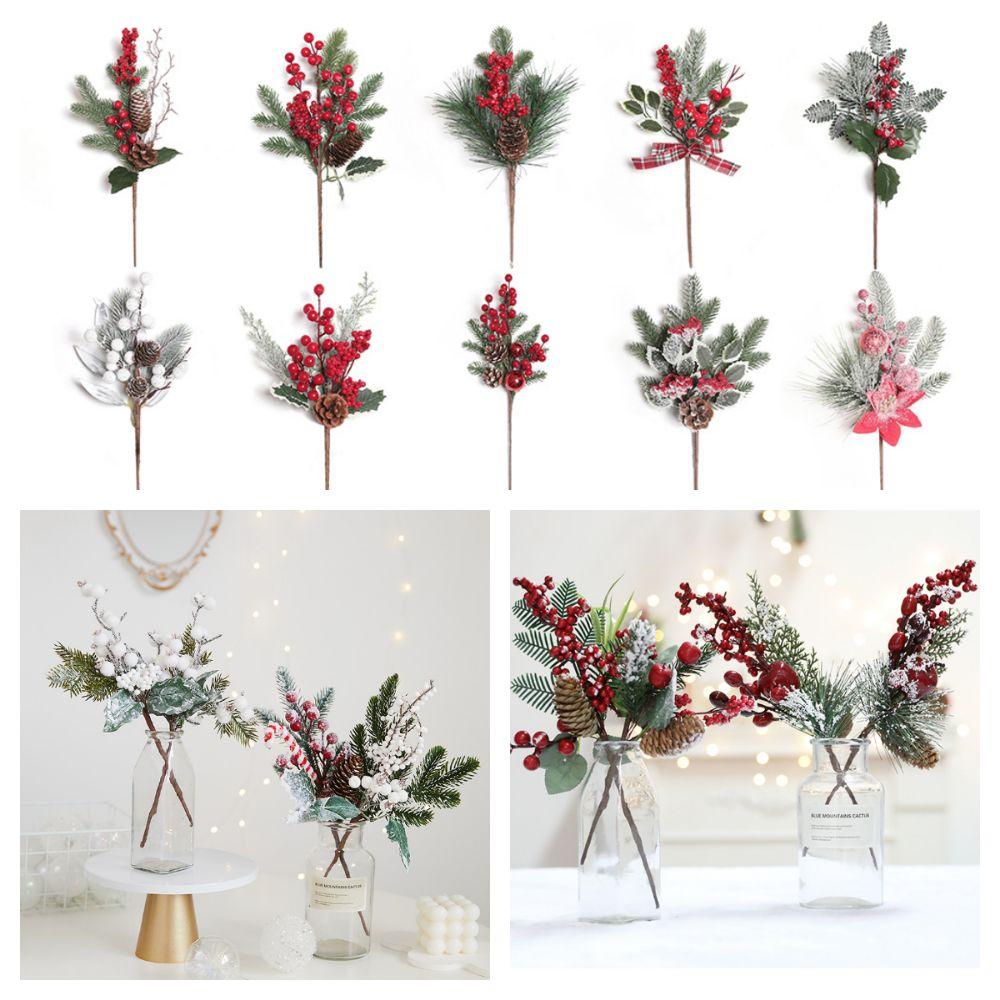 Home Decoration Simulation Red Berries DIY Accessories Christmas Cuttings  New Year