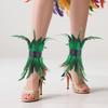 Decorative Elastic Feather Leg Cuffs Fashion Gothic Feather Collar Punk Ankle Wrap Carnival