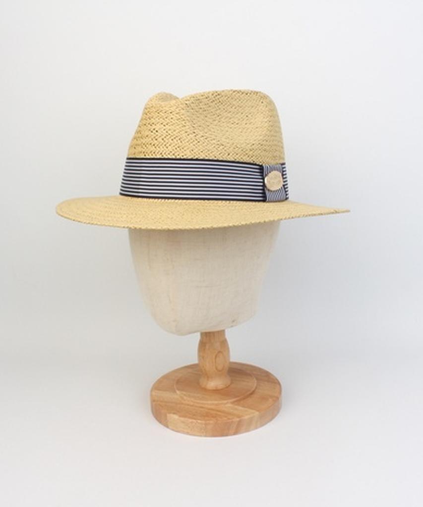 Yunibeosyeolkemiseuteuli Stripe Line Summer Beige Fedora - Big Size Summer Fedora