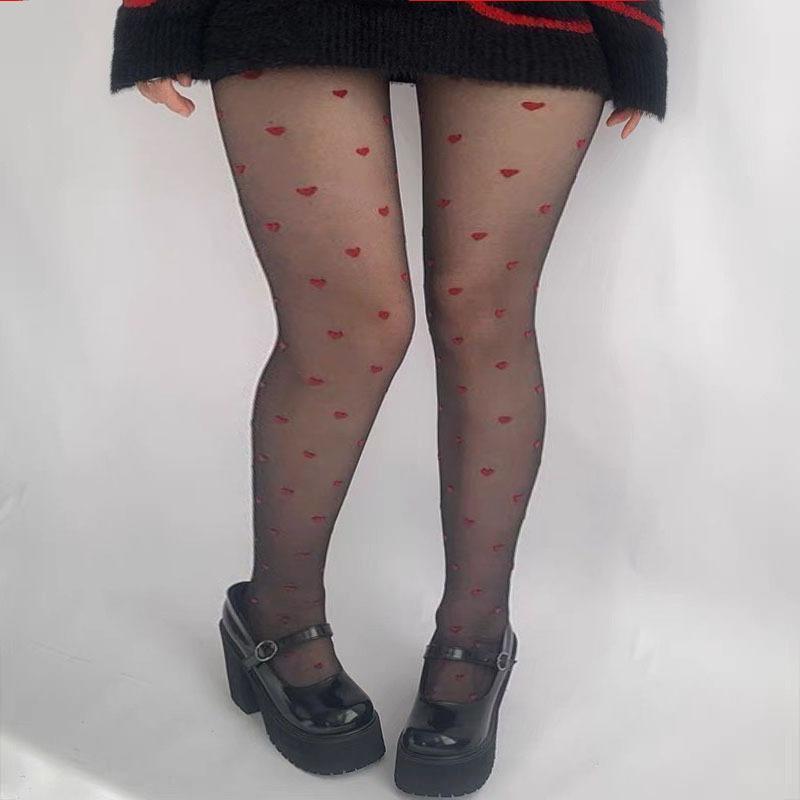 

Aurora oily stockings red love large size stockings sexy suspenders stockings stockings oily summer ultra-thin and transparent
