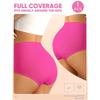 Women's Simple Solid Color High-Waist Breathable Mesh Triangle Panties with Crisscross Texture Design, Tummy Control, Butt Lifting, Seamless Shaping