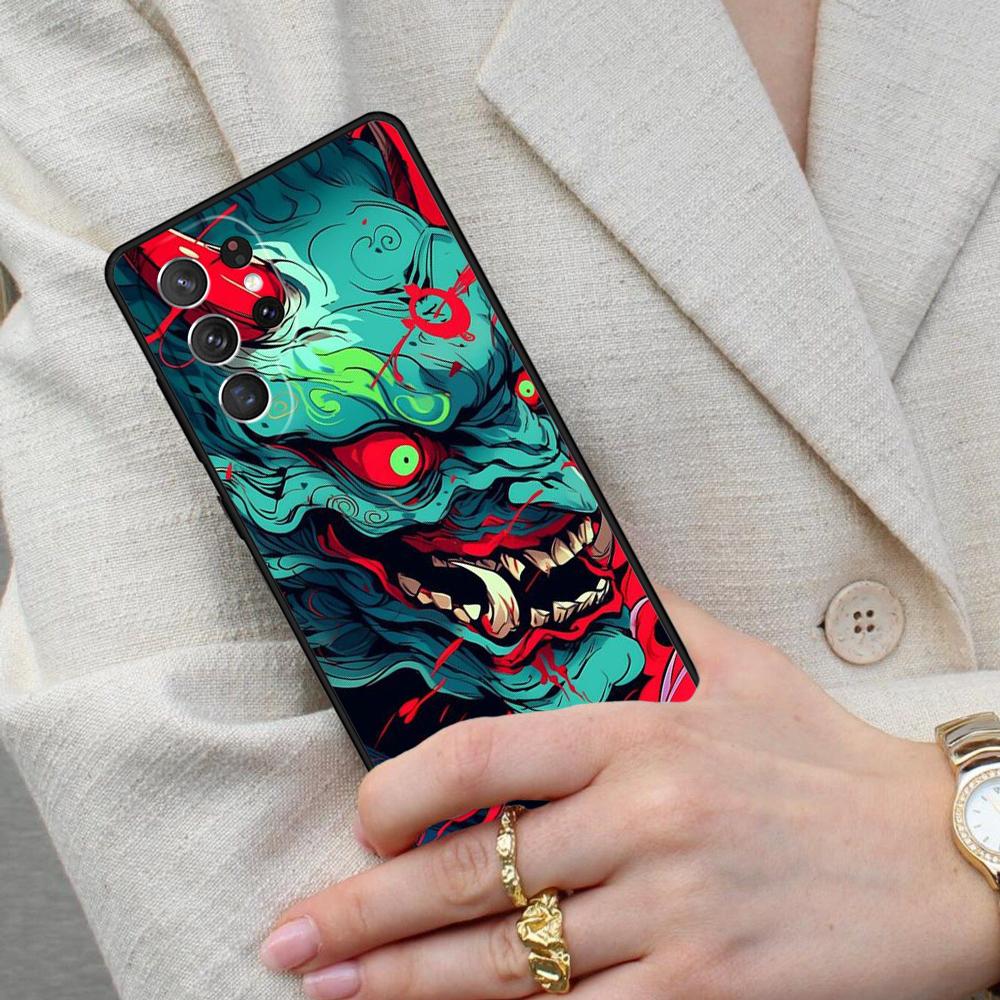 Samurai Oni Mask Cell Phone Case for Samsung Galaxy S26 Ultra S25 S24 S23 S22 S21 S20 Note10 Cover
