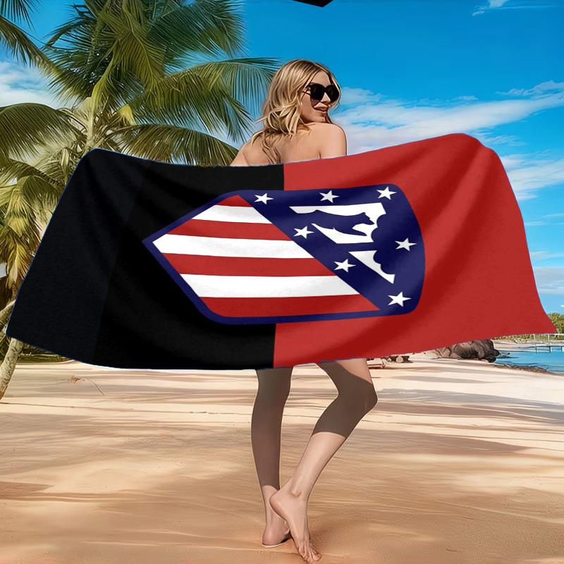 Atletico Football Club Printed Microfiber Beach Towel, Soft And Absorbent, Quick-Dry, Ideal for Summer Travel, Beach Essential, Swimming Pool