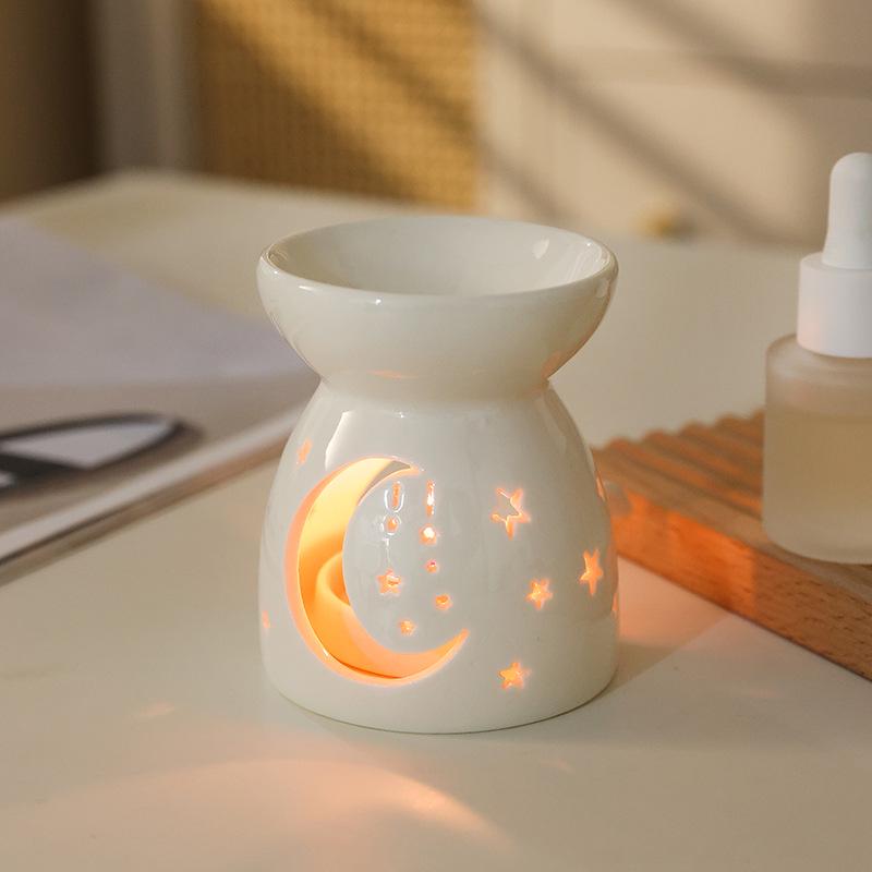 White Porcelain Essential Oil Burner Candle Aroma Diffuser - Ceramic Aroma Lamp 25 New Designs