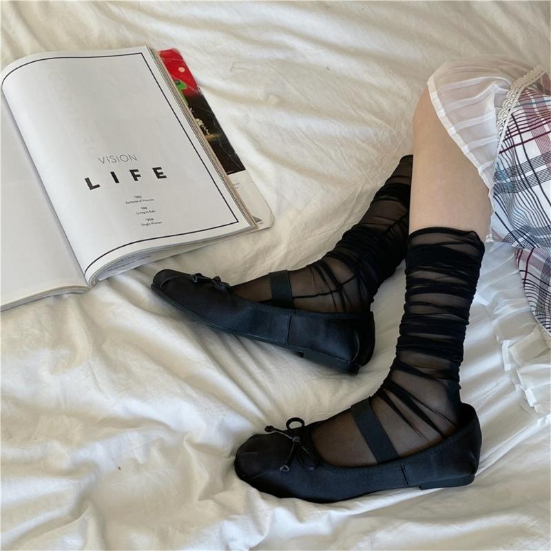 Womens Summer Solid Color Lacy Sock Sweet Daily Jokers Stocking Winter Long Casual Legwarmers for Daily School Office